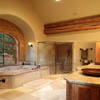 bathroom in log home